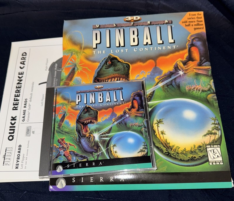 3D Ultra Pinball The Lost Continent PC Vintage 1997 Big Box Ultra Rare Classic