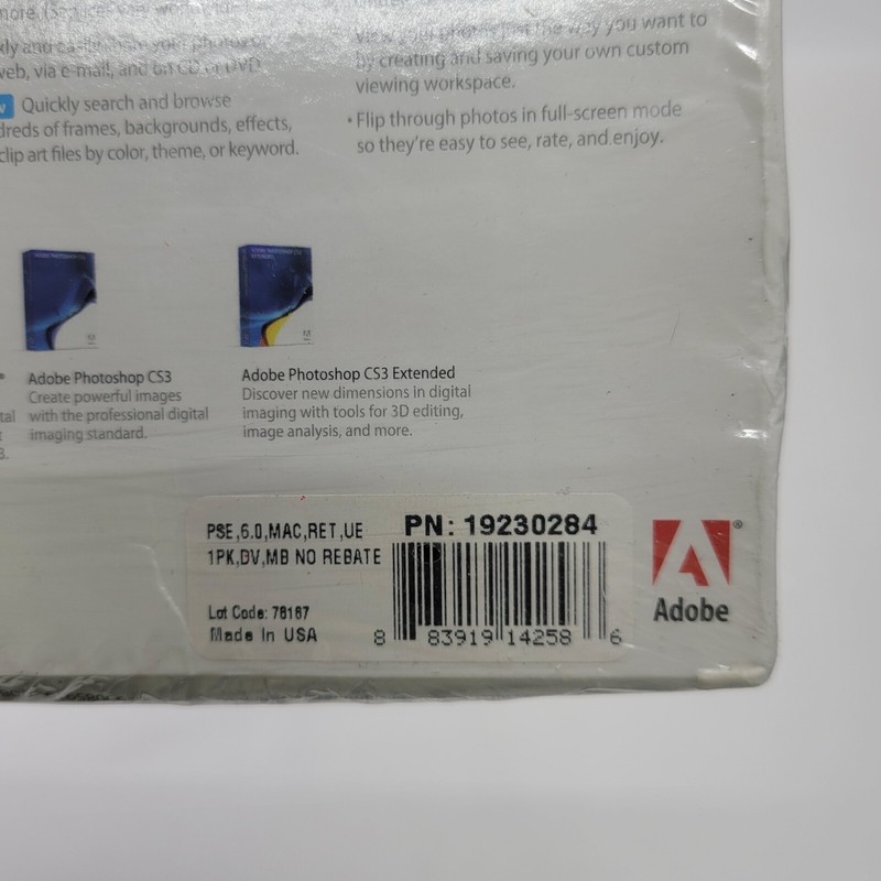 NIB New Adobe Photoshop Elements 6 MAC Sealed IPhoto Macintosh gallery