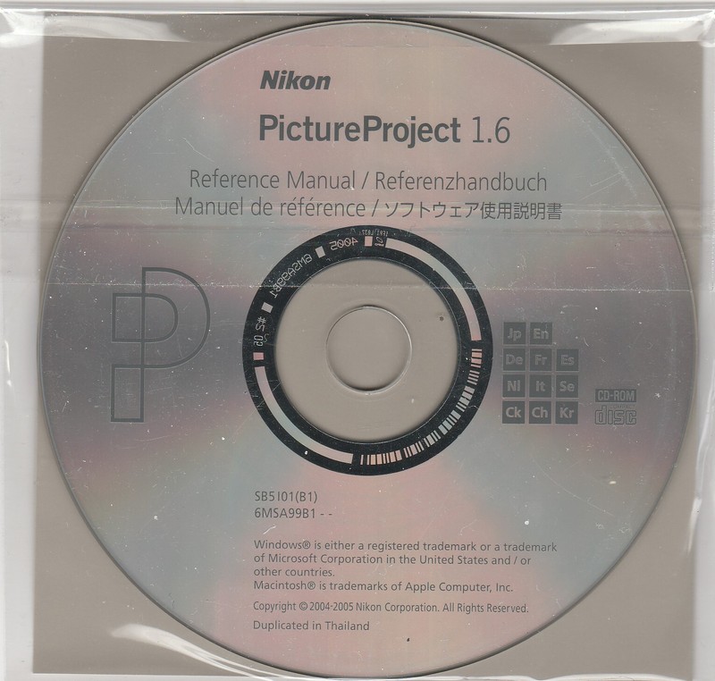 Nikon Picture Project 1.6 for Win / Mac NAS CD-Rom by Nikon 2005 gallery