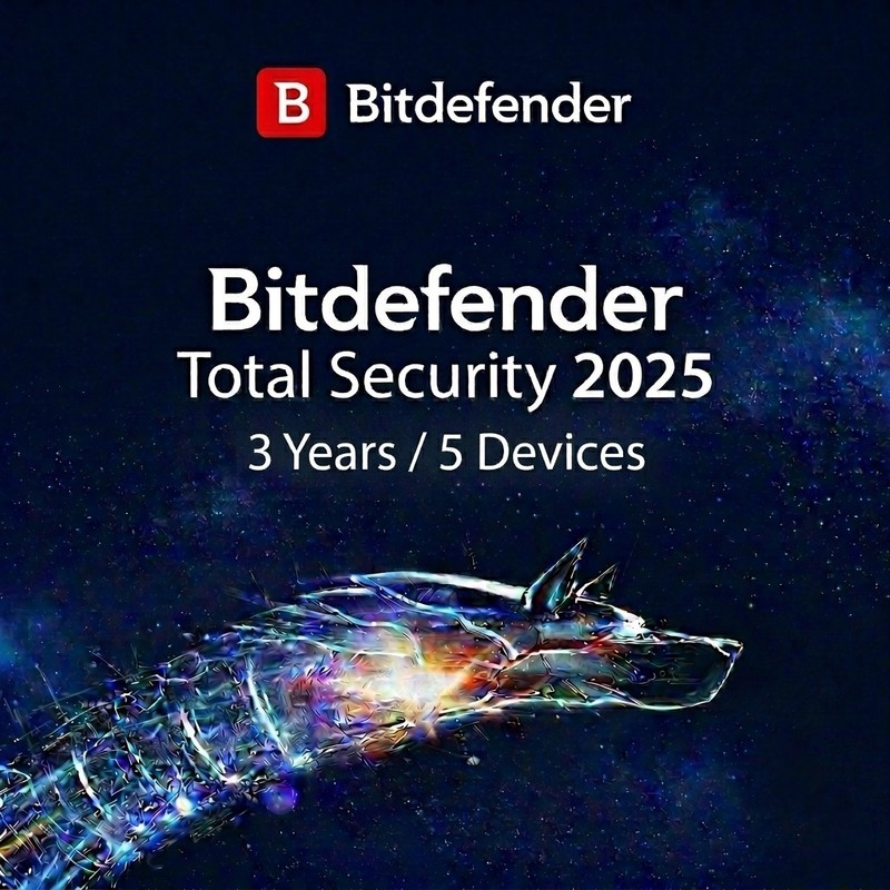 Bitdefender Total Security 2025 – 3 Year License for Windows, Mac, Android and iOS