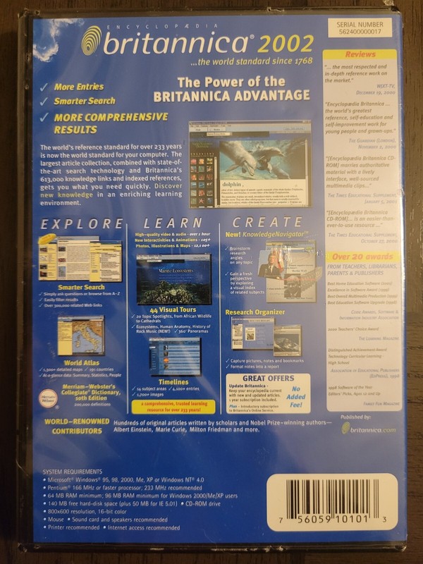 Encyclopedia Britannica 2002 Deluxe Edition CD Windows Version [3-Disc Set] NEW gallery