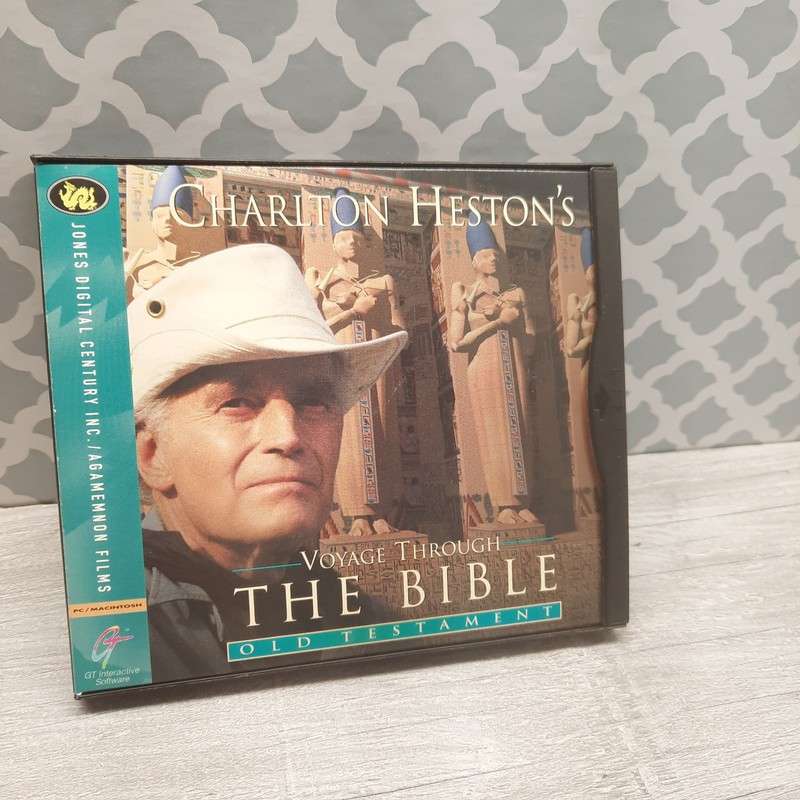VTG Charlton Heston’s Voyage Through Bible Old Testament Cd Rom Pc Win 3.1/Mac