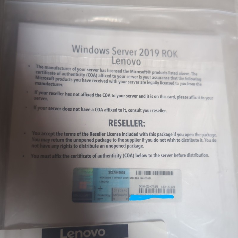 Lenovo 7S050015WW Microsoft Windows Server 2019 Standard (16 Core MultiLang) +CD gallery
