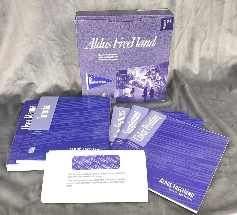 Vintage 90s Aldus FreeHand Version 3.1 Education Version Windows NEW Open Box