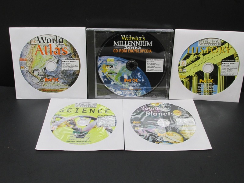 Webster’s Millennium 2002 Encyclopedia, PC, 5 – CD-ROM’S, W 95 / 98, Never Used