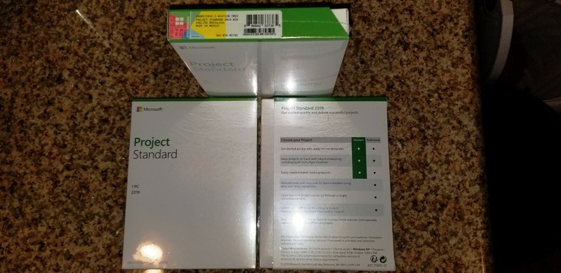 Microsoft Project Standard2019,Windows,SKU 076-05795,Product Key Card,Sealed Box