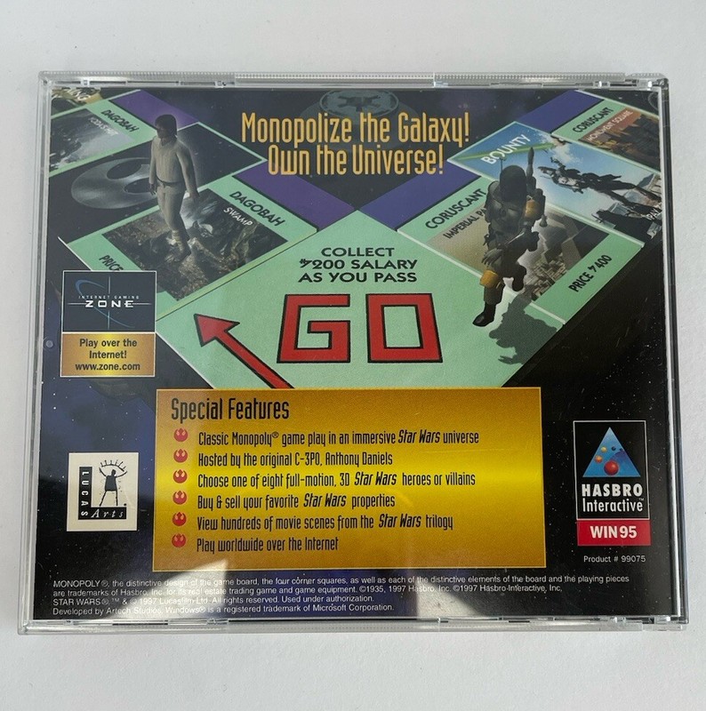 Monopoly Star Wars PC CD-ROM Edition WIN 95 Hasbro Interactive Video Game gallery