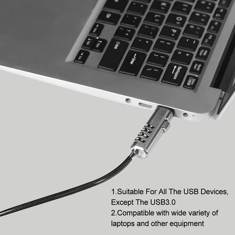 Laptop Cable Locks Combination Lock 4 Digital Password Security Anti... gallery