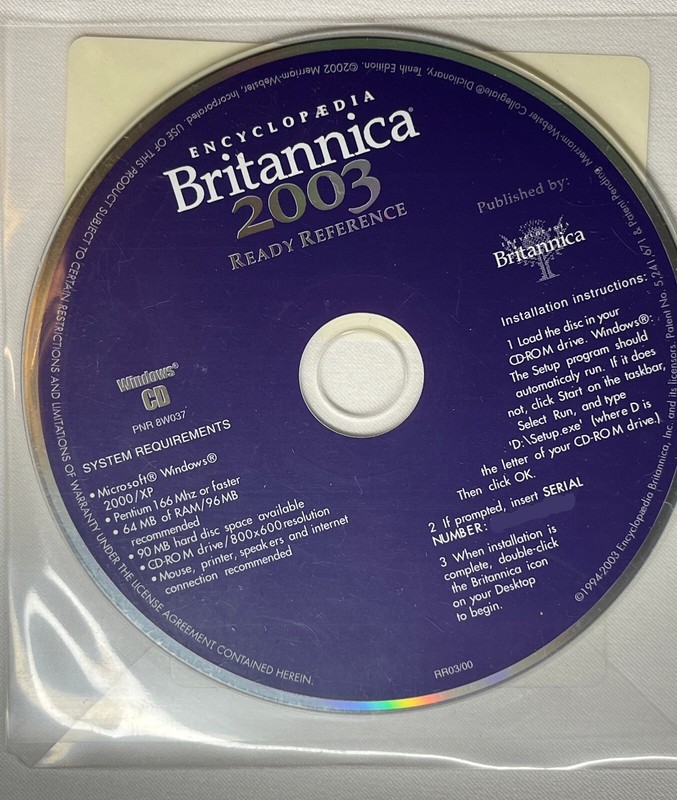 Vintage Encyclopedia Britannica 2003 ready reference cd rom