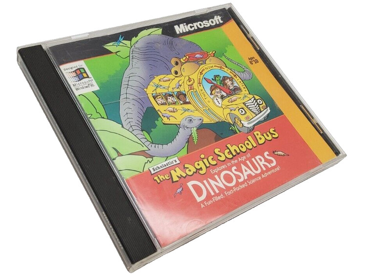 The Magic School Bus: DINOSAURS ~ VTG 1996 MICROSOFT Interactive Software CD-Rom