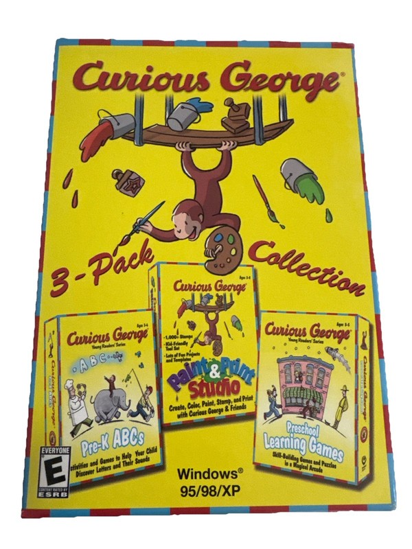 Curious George 3-Pack Collection (Pre-K ABC's,Paint&Print Studio, Preschool lear gallery