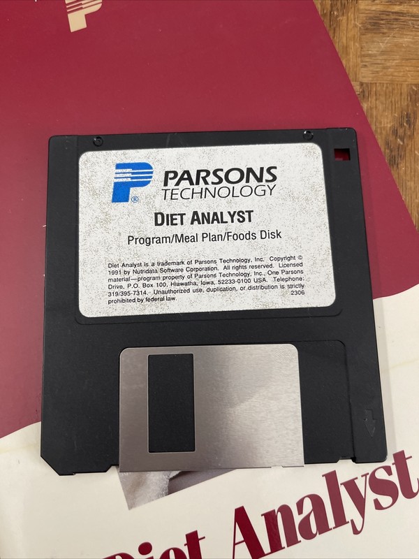Parsons Technology Diet Analyst Computer Diskett gallery