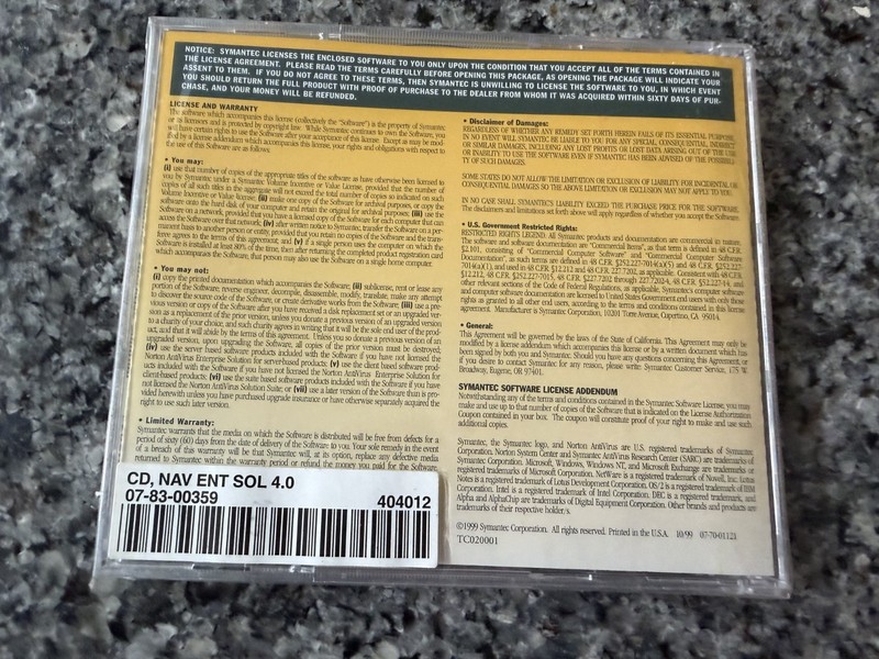 Symantec Norton AntiVirus Enterprise Solution Version 4.0 CD-ROM 1997 PC Windows gallery