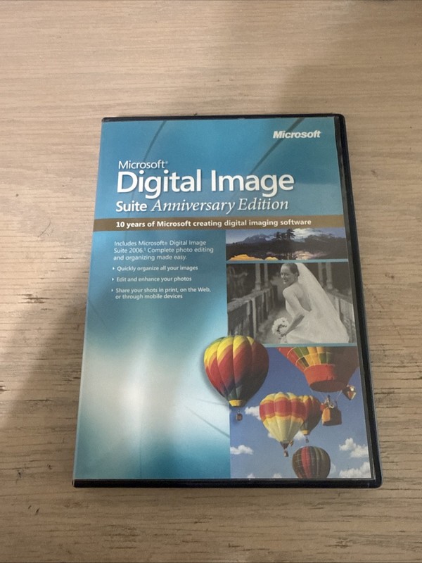 Microsoft Digital Image Suite 2006 PC, 2 Disc Set, photo editing, and Organizing