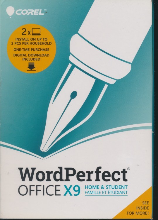 Wordperfect Office: Home & Student X9 PC DVD-ROM productivity word processor BOX