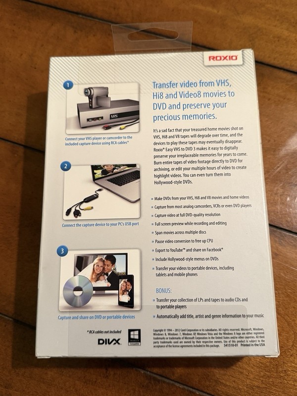ROXIO Easy VHS to DVD 3 - Convert Old Home Movies, VHS, Tapes To DVD NEW SEALED gallery