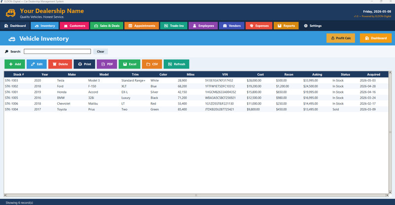 Car Dealership Management Software USB Drive Windows Mac Inventory CRM Invoice gallery
