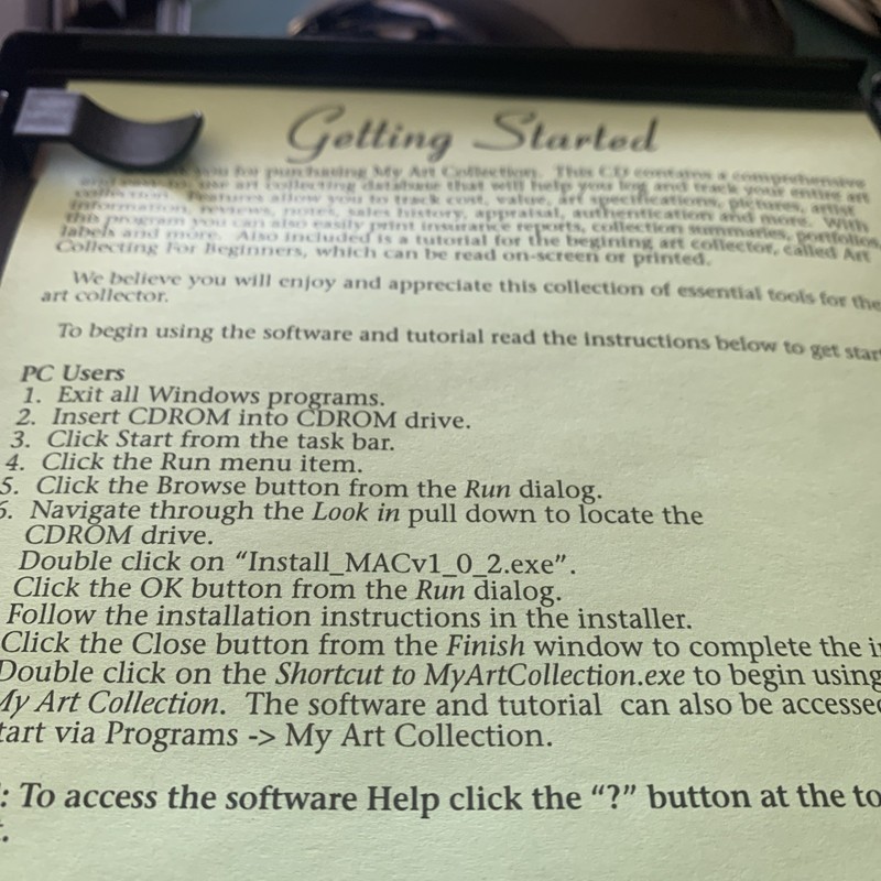 My Art Collection Art Collecting Software & Tutorial -2003- CD-ROM- gallery