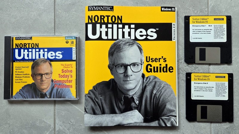 SYMANTEC Norton Utilities Version 2.0, For Windows 95, CD, 2 Disks, Guide & Box gallery