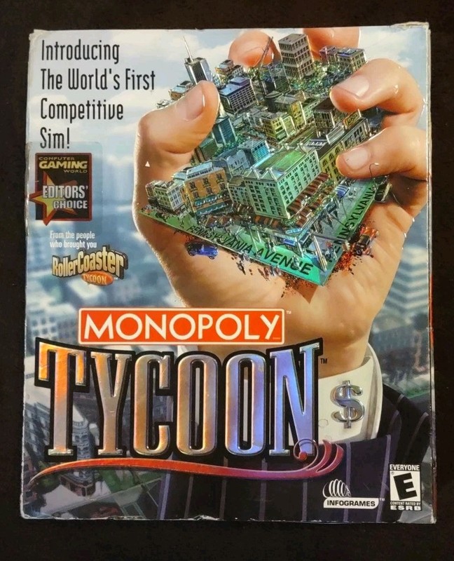 2001 Hasbro Monopoly Tycoon CD-ROM Game Infogames Rated E