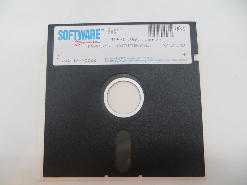 5.25″ Floppy Disk MASS APPEAL V3.0 Software Source IBM PC XT AT Computer vtg