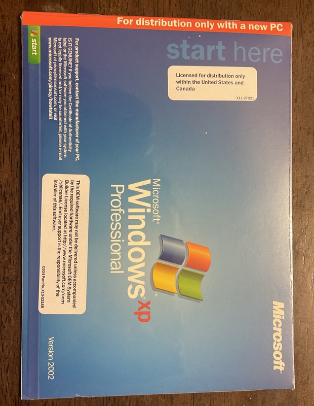 MICROSOFT WINDOWS XP PROFESSIONAL w/SP2 FULL OPERATING SYSTEM MS WIN PRO =NEW=