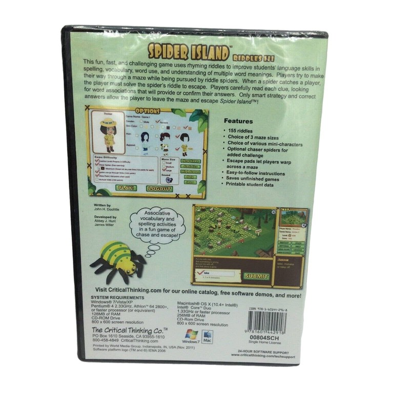 Spider Island Riddles III 3 (CD-Rom, 2006) - Vocabulary Spelling Grades 8-12+ gallery