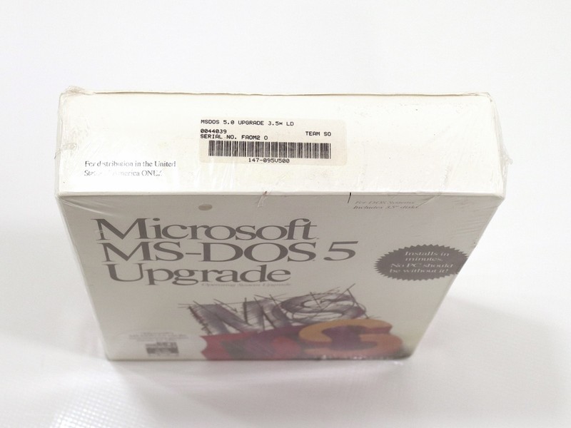 Microsoft MS-DOS 5.0 Upgrade Includes 3.5" Disks - New Sealed gallery