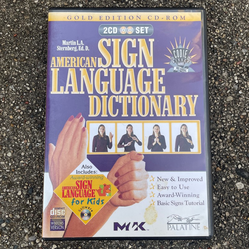 Gold Edition American Sign Language Dictionary CD-ROM in Case