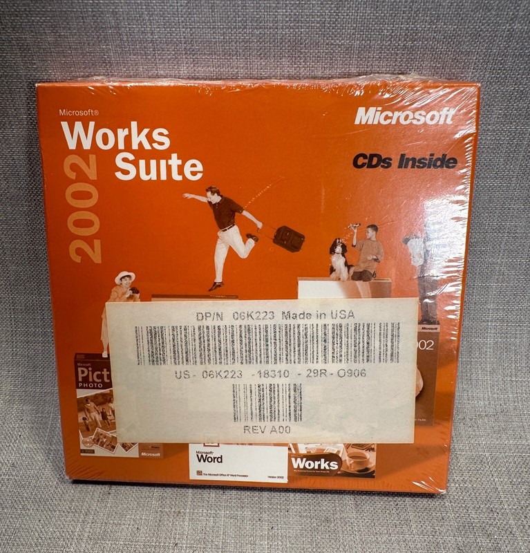 NEW! NOS! SEALED! Microsoft Works Suite 2002 Software CDs w/ Product Key