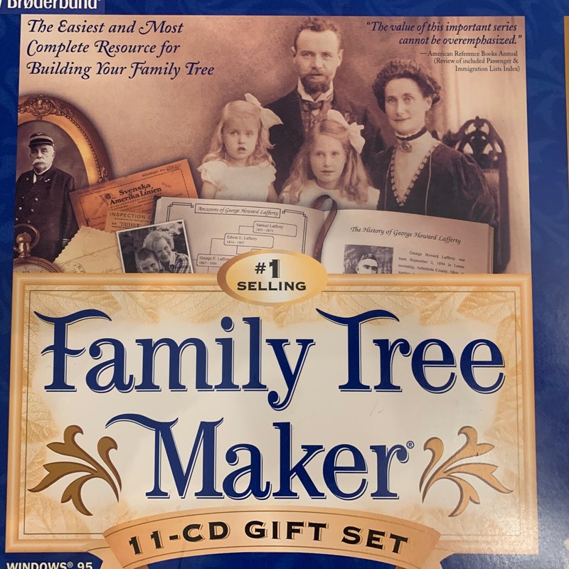 Broderbund Family Tree Maker 11-CD Gift Set Version 5 Win 95/98