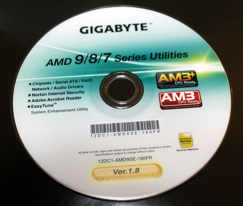 Gigabyte AMD 9/8/7 Series Utilities 12DC1-AMD9SE-180FR Ver. 1.8
