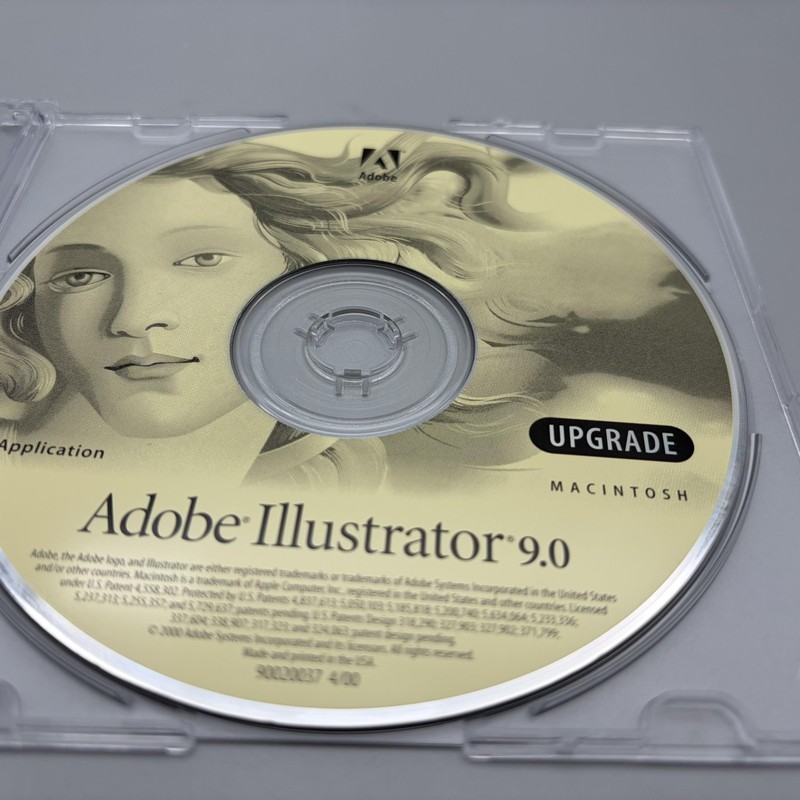 Vintage Adobe Illustrator 9.0 Macintosh Upgrade Application CD-ROM Mac Software gallery