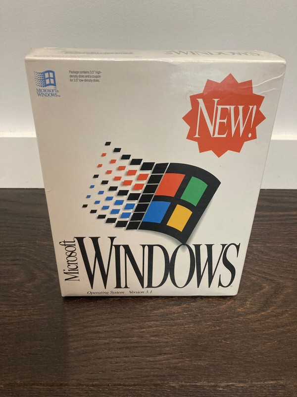 SEALED NEW – vintage Windows 3.1 NEW VERSION – 3.5″ floppy