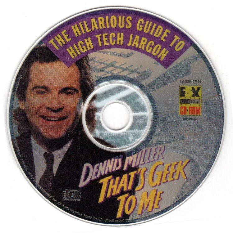 Dennis Miller: THAT’S GEEK TO ME (CD-ROM, 1996) for Win/Mac – New CD in SLEEVE