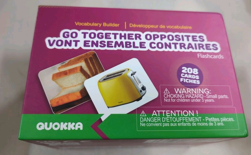 QUOKKA 208 Vocabulary Flash Cards - Go Together & Opposites Matching Set