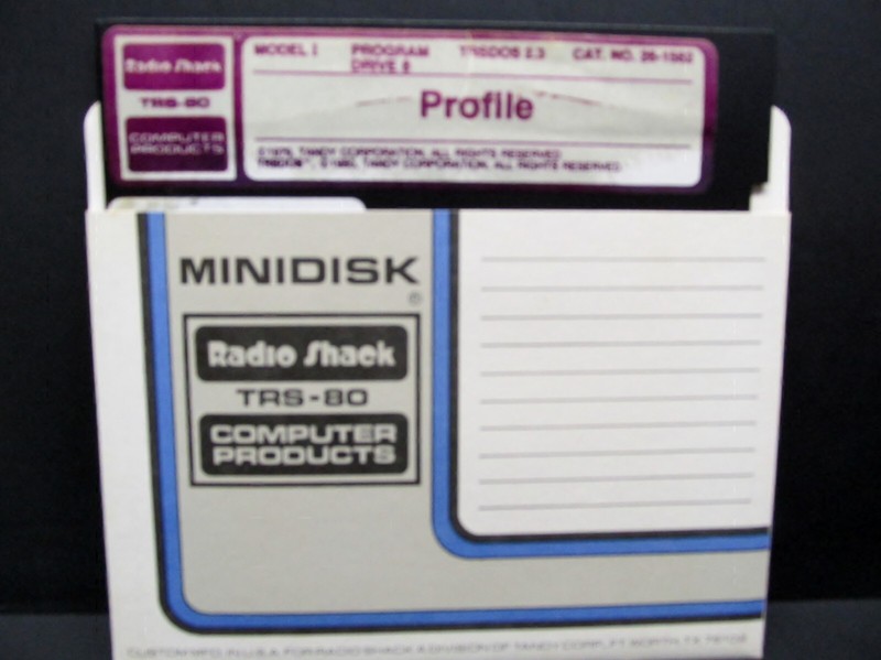 Profile, TRS-80, TRS DOS 2.3, 5.25 / 5 1/4″ Floppy Disk, Radio Shack 1981