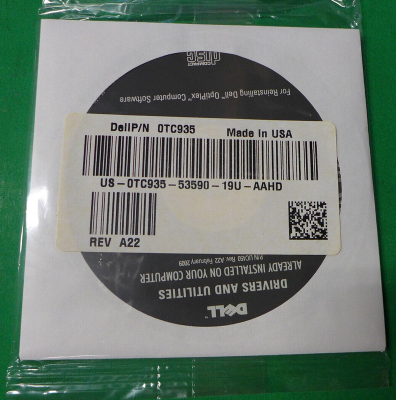 NEW Dell Optiplex 330 740 755 Driver & Utility CD TC935
