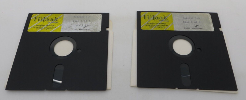 HiJaak For Windows 5.25″ Floppy Disks Graphics Viewing Conversion Screen Capture