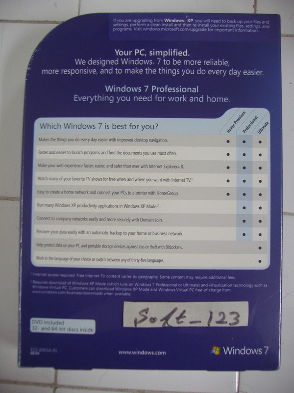 Microsoft Windows 7 Professional Full 32 & 64 Bit DVDs MS WIN PRO =SEALED BOX= gallery