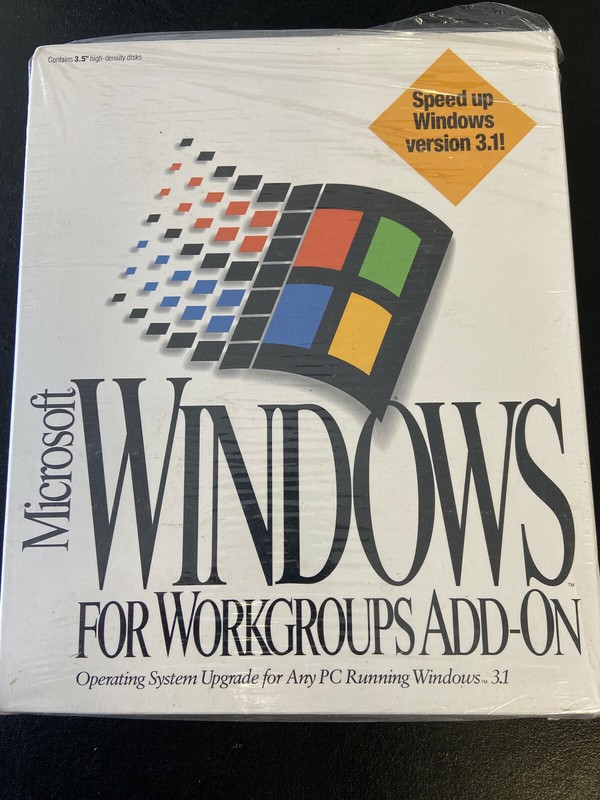 Microsoft Windows For WORKGROUPS ADD-ON 3.1 Operating System *NEW SEALED*