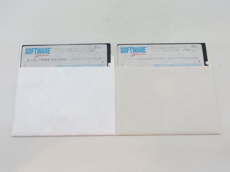5.25″ Floppy Disks ZIP / AREACODE REFERENCE Vintage PC Computer Software Source