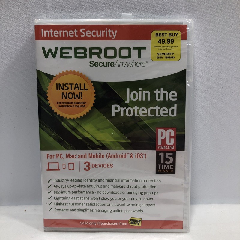 Webroot SecureAnywhere Internet Security – Full Version for Windows & Mac WBR00S