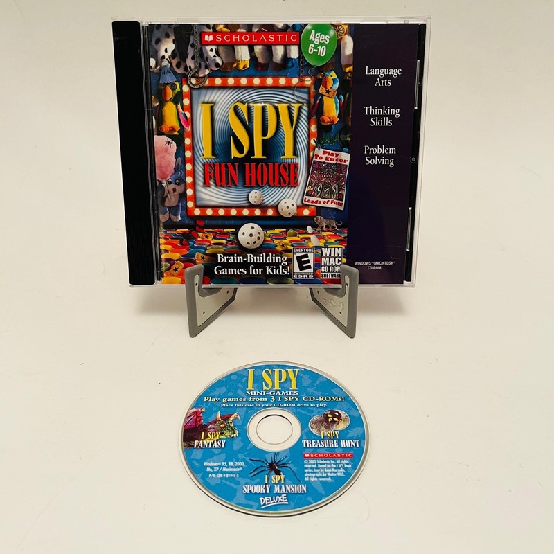 Scholastic I Spy Fun House Brain-Building Fun for Kids CD-ROM Game Language Arts