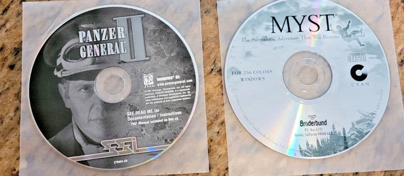 Two Computer Video Games MYST and PANZER GENERAL 2 Windows 95