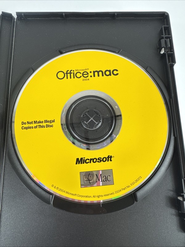 Microsoft Office Mac 2004 Disc w/ Key, Manual and Case X10-33159 gallery