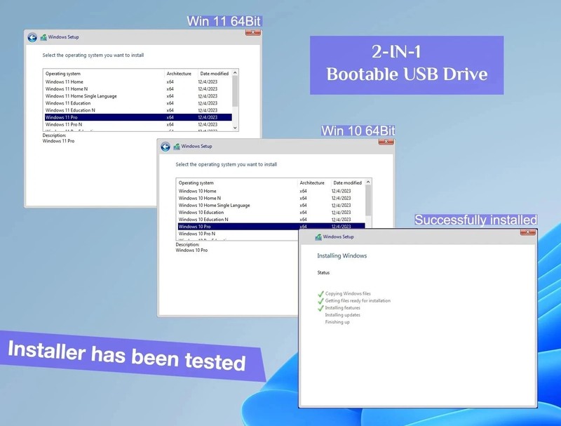 32GB - Bootable Windows 10&11, USB Driver 3.2Gen for Reinstall Windows, Reset Pa gallery