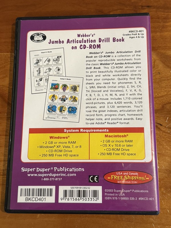 Super Duper Webber Jumbo Artic Drill Book on CD ROM New Excellent Mint Condition gallery