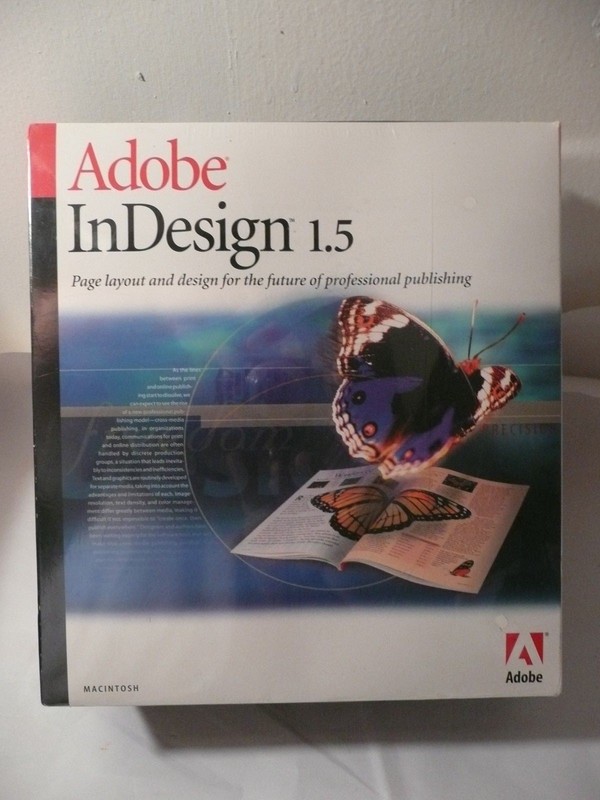 NEW SEALED ADOBE INDESIGN 1.5 PN 17510224 IDSN, 1.5, MACINTOSH, RET, UE, 1PK, CD