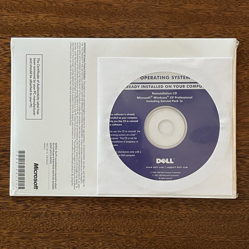 Dell Windows XP Professional Pro SP1 Re-installation CD Version 2002 - New gallery
